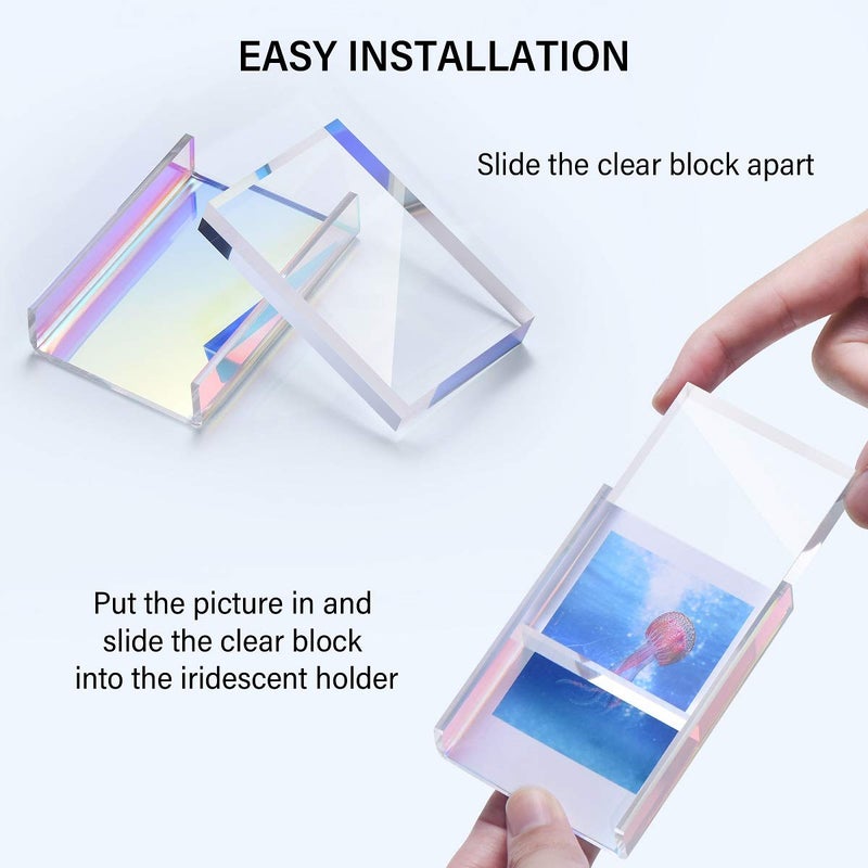 Phattopa Instax Mini Film Photo Frames 2x3, Iridescent Acrylic Picture Frames, 3 Pack - Image 3